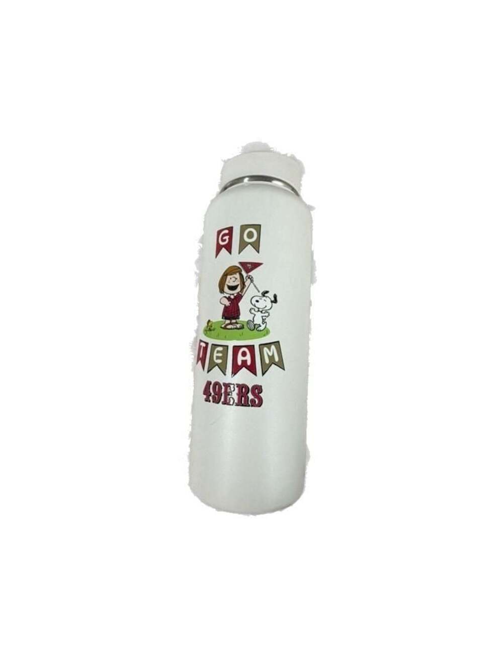 San Fransisco 49ers NFLPeanuts GO TEAM 34 Ounce Quencher Water Bottle NWT